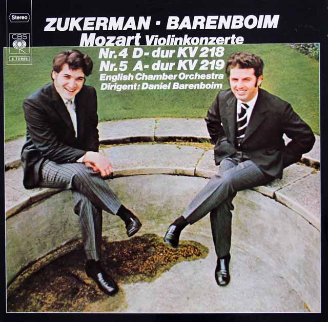 ズッカーマン、バレンボイムのモーツァルト/ヴァイオリン協奏曲第4、5番　独CBS　3794　LP レコード
