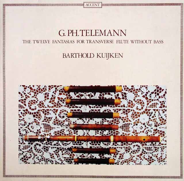 B.クイケンのテレマン/無伴奏フルートのための12のファンタジー　独ACCENT　3406　LP レコード