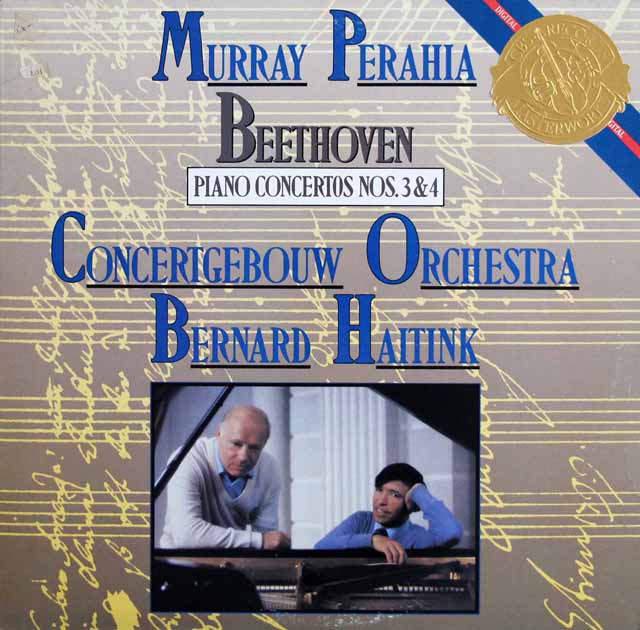 ペライア&ハイティンクのベートーヴェン/ピアノ協奏曲第3&4番　蘭CBS  3407　LP レコード