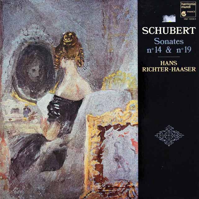リヒター＝ハーザーのシューベルト/ピアノソナタ 第14、19番　仏HM　3793　LP レコード