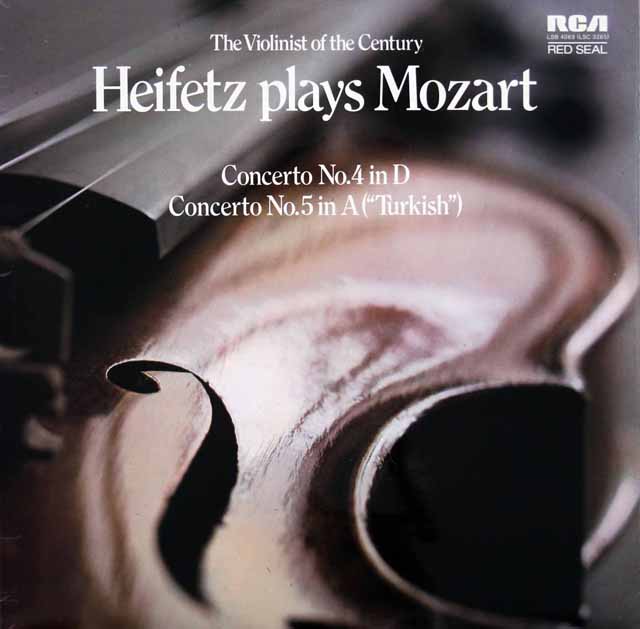 ハイフェッツのモーツァルト/ヴァイオリン協奏曲 第5番「トルコ風」ほか　英RCA　3408　LP レコード