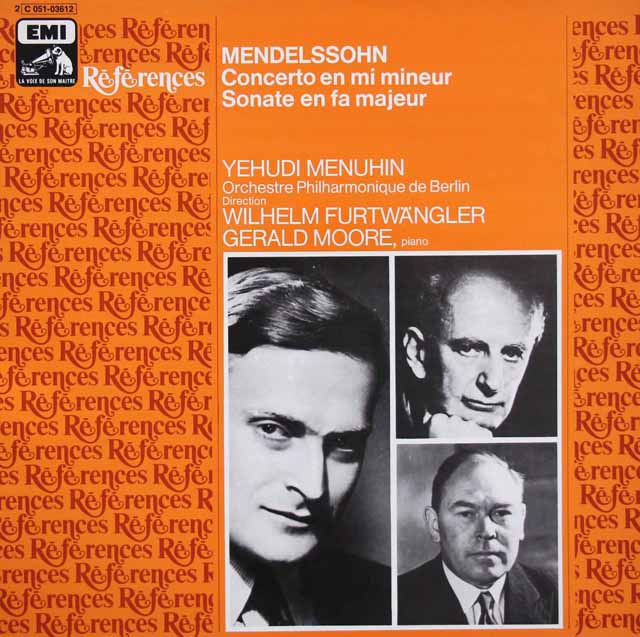 フルトヴェングラー、メニューインのメンデルスゾーン/ヴァイオリン協奏曲ほか　仏EMI　3899　LP レコード