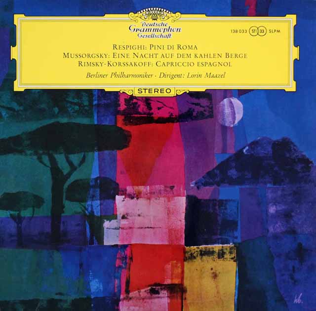 【独最初期盤】　マゼールのレスピーギ/交響詩「ローマ松」ほか　独DGG　3899　LP レコード