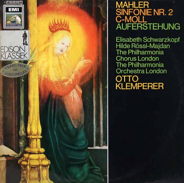 クレンペラーのマーラー/交響曲第2番「復活」　独EMI　3409　LP レコード