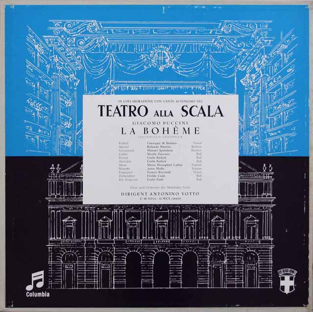 カラス、ディ・ステファーノのプッチーニ/「ラ・ボエーム」　独Columbia　3409　LP レコード