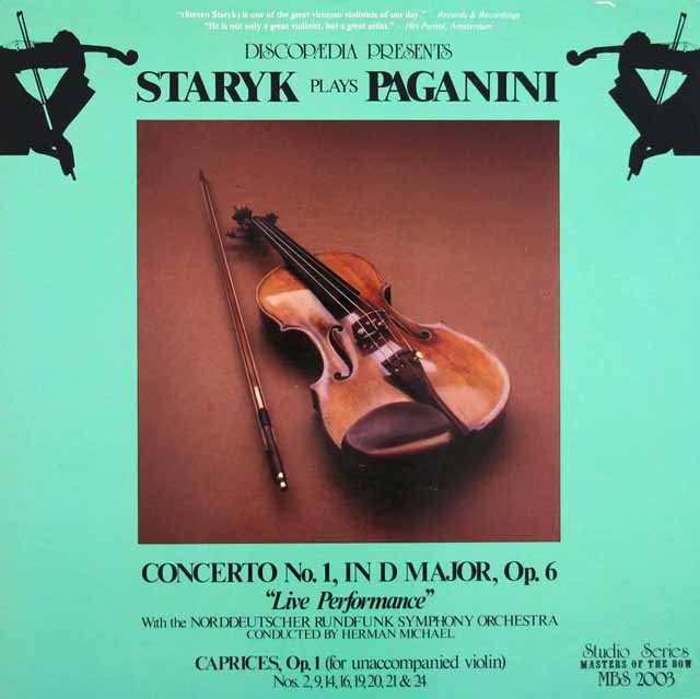 スターリクのパガニーニ/ヴァイオリン協奏曲第1番ほか　カナダMASTERS OF THE BOW　3899　LP レコード