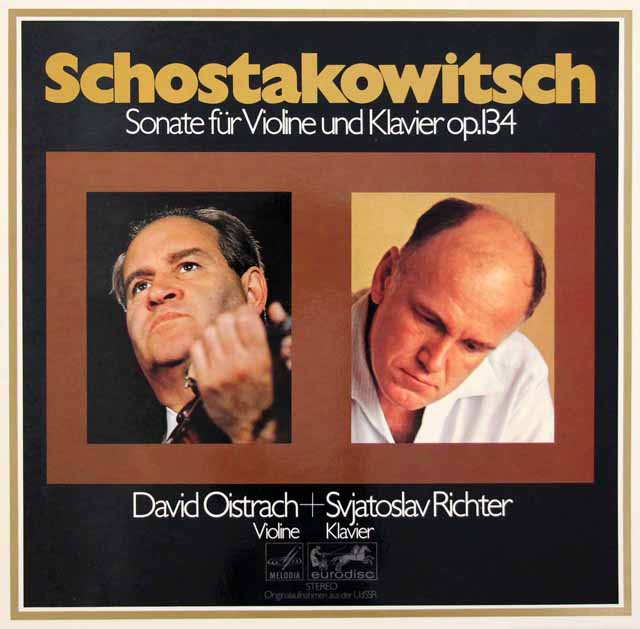 オイストラフ、リヒテルのショスタコーヴィチ/ヴァイオリン・ソナタ ト短調　独eurodisc　3409　LP レコード