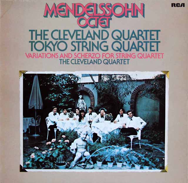 東京クヮルテット、クリーヴランド四重奏団のメンデルスゾーン/弦楽八重奏曲ほか　独RCA　3410　LP レコード