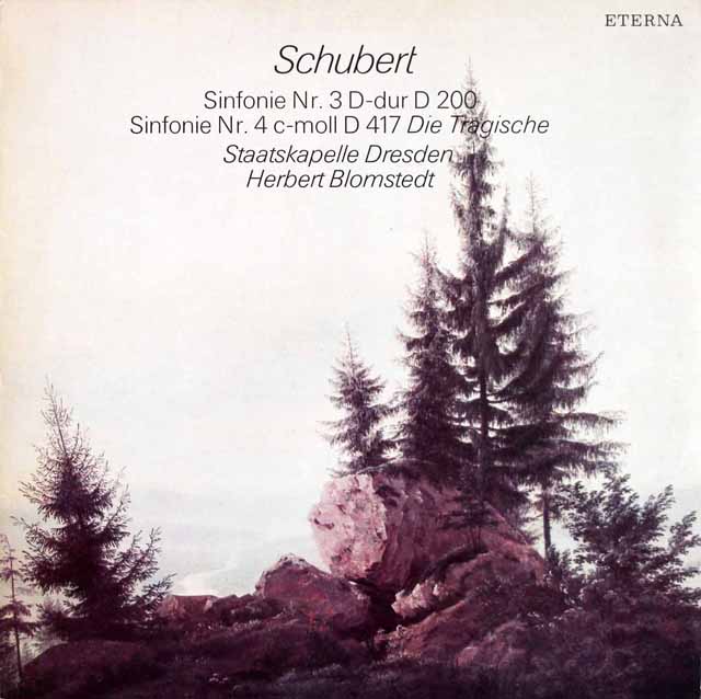 ブロムシュテットのシューベルト/交響曲第3、4番　独ETERNA　3899　LP レコード