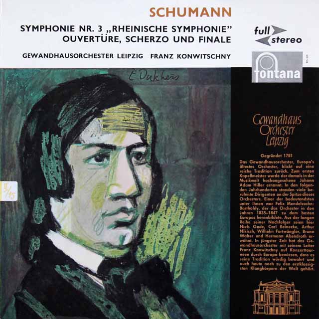 コンヴィチュニーのシューマン/交響曲第3番「ライン」ほか　 蘭fontana　3410　LP レコード