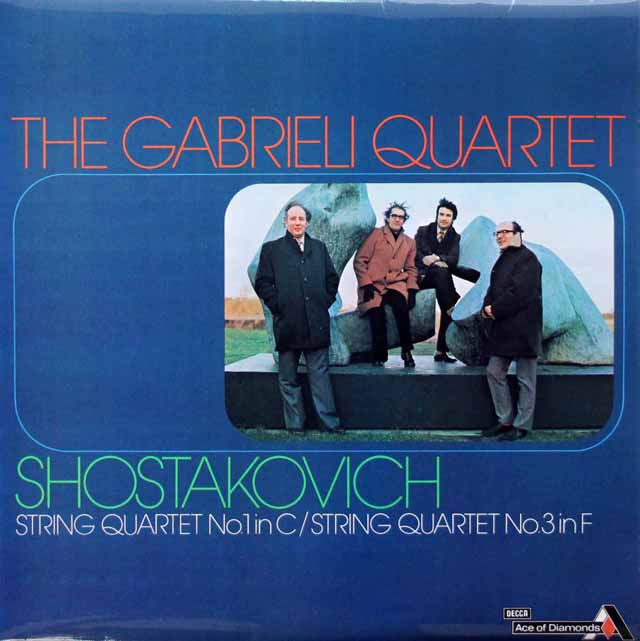 ガブリエリ四重奏団のショスタコーヴィチ/弦楽四重奏曲第1、3番　英DECCA (Ace of Diamonds)　3411　LP レコード