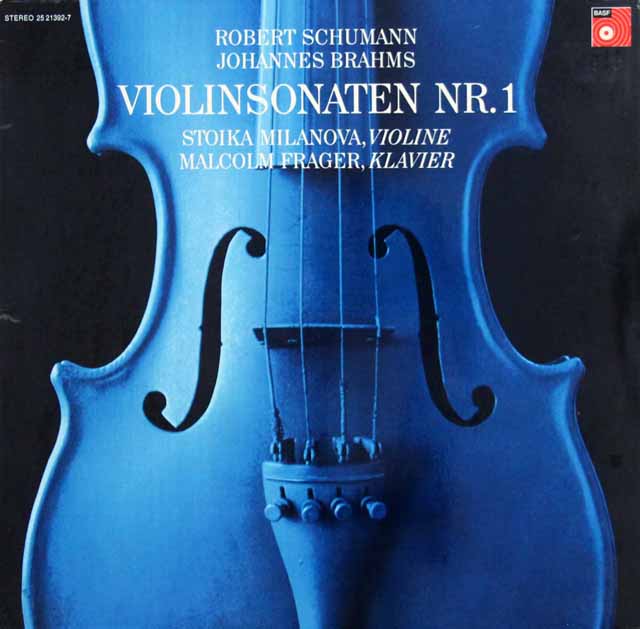 ミラノヴァ、フレイジャーのブラームス/ヴァイオリンソナタ第1番「雨の歌」ほか　独BASF　3898　LPレコード