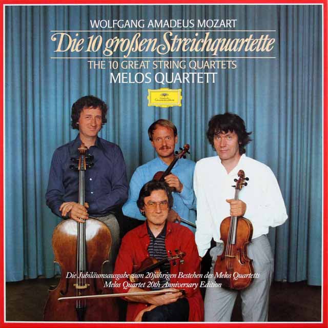 メロス四重奏団のモーツァルト/10大弦楽四重奏曲集　独DGG　3898　LP レコード