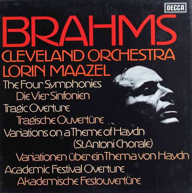 【オリジナル盤】　マゼールのブラームス/交響曲全集　英DECCA　3411　LP レコード