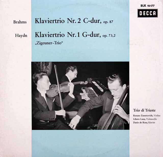 トリエステ三重奏団のブラームス、ハイドン/ピアノ三重奏曲集 　独DECCA　3898　LP レコード