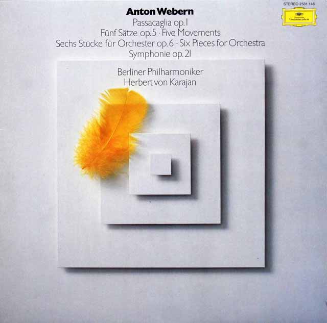 カラヤンのウェーベルン/管弦楽のためのパッサカリアほか　独DGG　3412　LP レコード