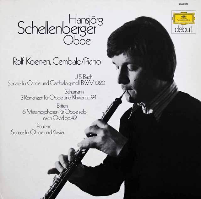 【デビューシリーズ】　シェレンベルガーのバッハ/オーボエとチェンバロのためのソナタほか　独DGG　3898　LP レコード