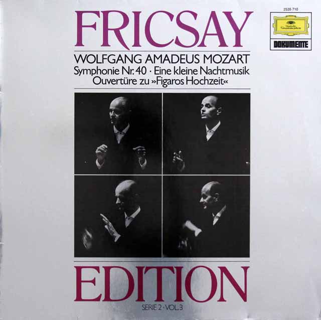 フリッチャイのモーツァルト/交響曲第40番ほか　独DGG　3898　LP レコード