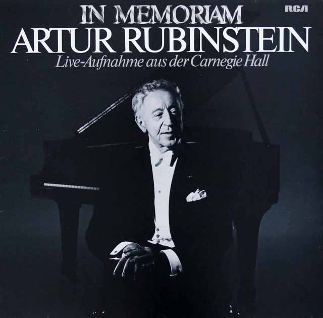 ルービンシュタインの「カーネギーホール・リサイタル 1961」　独RCA　3898　LP レコード