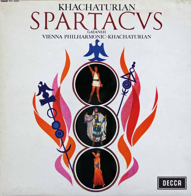 ハチャトゥリアンの自作自演/「スパルタクス」、「ガイーヌ」　英DECCA　3898　LP レコード
