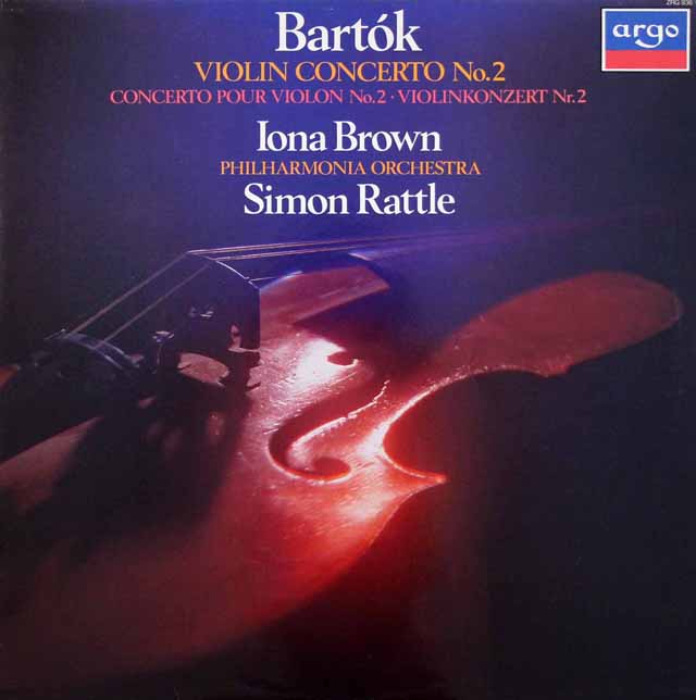 ブラウン、ラトルのバルトーク/ヴァイオリン協奏曲第2番　蘭argo　3898　LP レコード