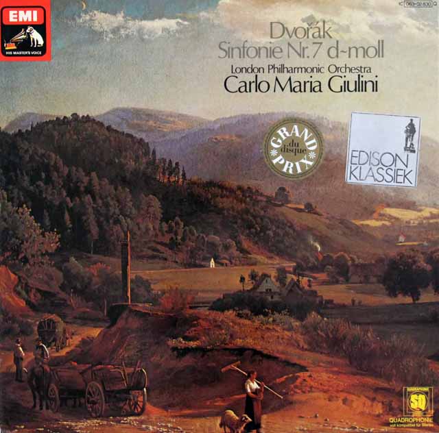 ジュリーニのドヴォルザーク/交響曲第7番　独EMI　3898　LP レコード