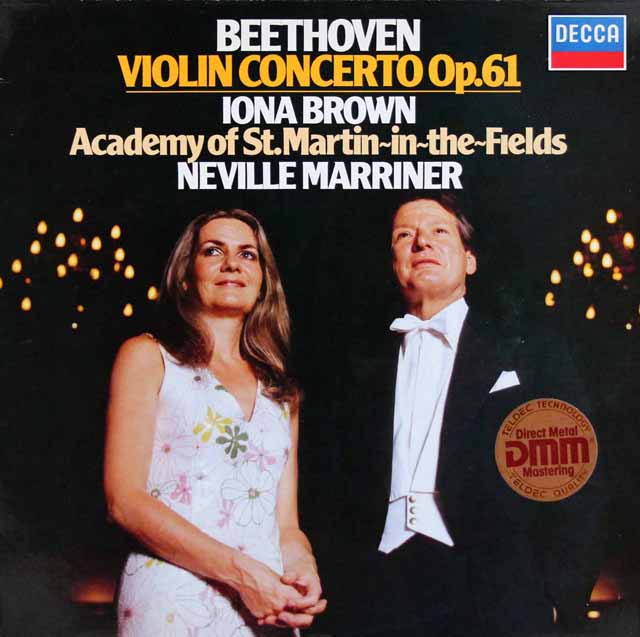 ブラウン、マリナーのベートーヴェン/ヴァイオリン協奏曲　独DECCA　3898　LP レコード