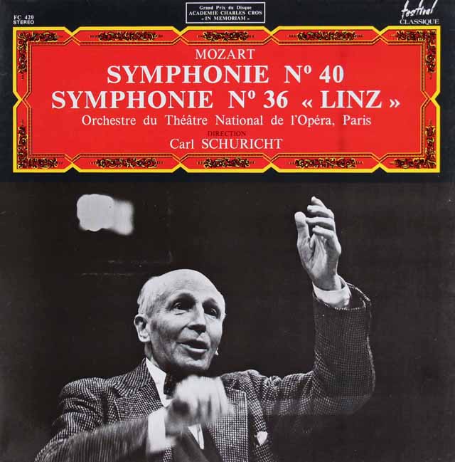 シューリヒトのモーツァルト/交響曲第40番、第36番「リンツ」　仏festival　3897　LP レコード