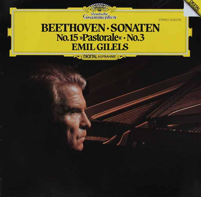 ギレリスのベートーヴェン/ピアノソナタ第3&15番「田園」　独DGG　3414　LP レコード