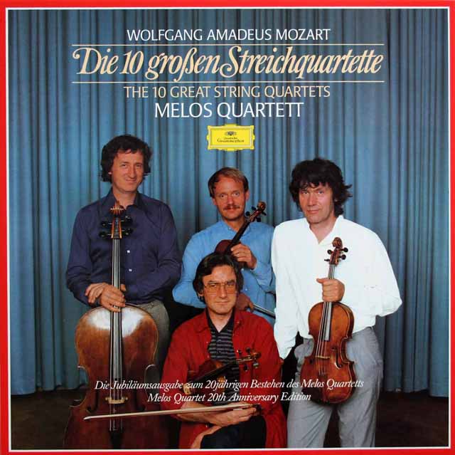 メロス四重奏団のモーツァルト/10大弦楽四重奏曲集　独DGG　3897　LP レコード