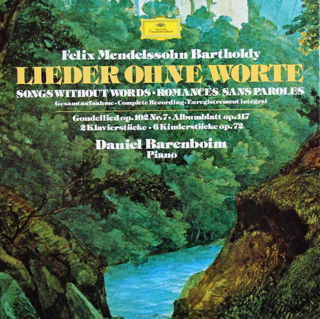 バレンボイムのメンデルスゾーン/無言歌集（全48曲）ほか　独DGG　3414　LP レコード