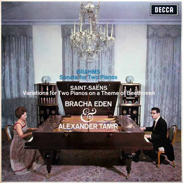 イーデン、タミールのブラームス、サン=サーンス/ピアノ・デュエット集　英DECCA　3897　LP レコード