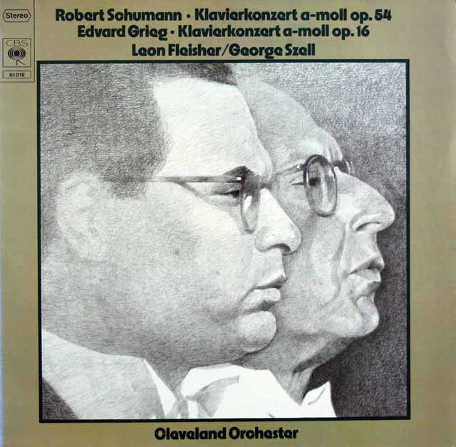 フライシャー、セルのシューマン、グリーグ/ピアノ協奏曲　独CBS　3415　LP レコード