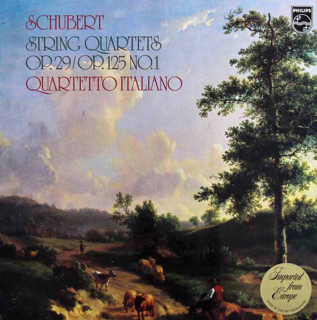 イタリア四重奏団のシューベルト/弦楽四重奏曲第10、13番　蘭PHILIPS　3897　LP レコード