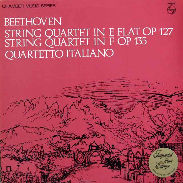 イタリア四重奏団のベートーヴェン/弦楽四重奏曲第12、16番　蘭PHILIPS　3897　LP レコード