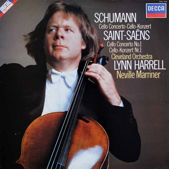 ハレル、マリナーのシューマン、サン=サーンス/チェロ協奏曲集　蘭DECCA　3897　LP レコード