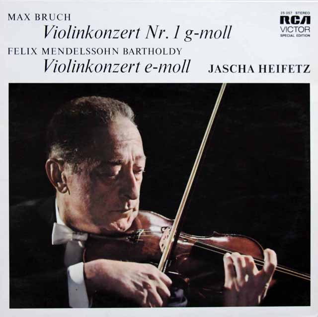 ハイフェッツのブルッフ、メンデルスゾーン/ヴァイオリン協奏曲集　独RCA　3415　LP レコード