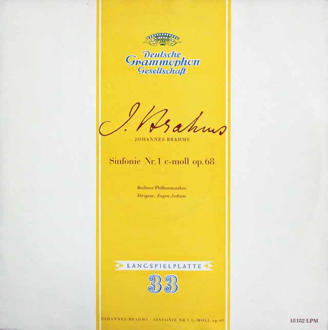 ヨッフムのブラームス/交響曲第1番　独DGG　3897　LP レコード