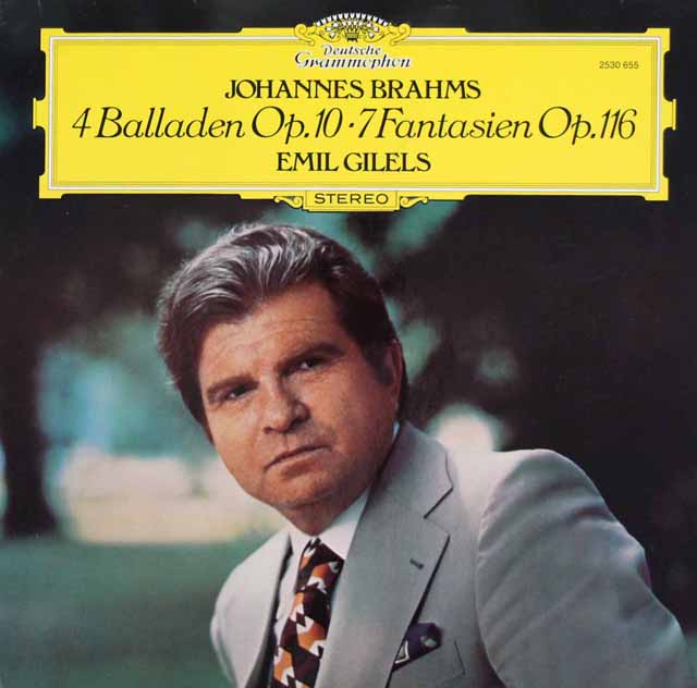 ギレリスのブラームス/バラード、幻想曲集　独DGG　3897　LP レコード