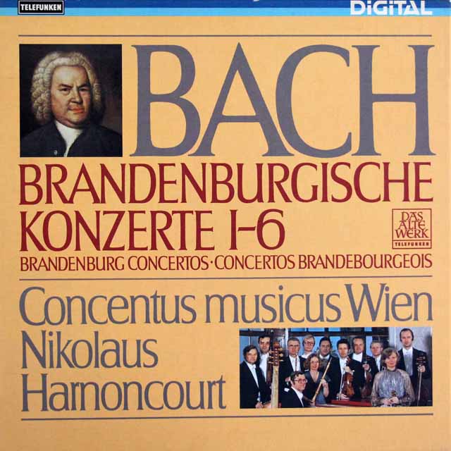 アーノンクールのバッハ/ブランデンブルク協奏曲全曲　独TELEFUNKEN　3416　LP レコード