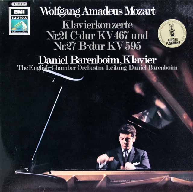 バレンボイムのモーツァルト/ピアノ協奏曲第21、27番　独EMI　3417　LP レコード