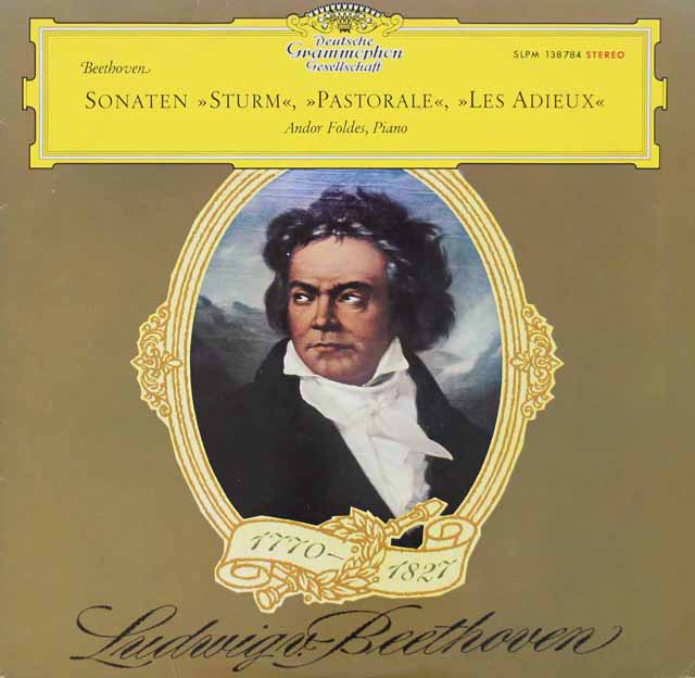 【赤ステレオ/独最初期盤】　フォルデスのベートーヴェン/ピアノソナタ「田園」「告別」「テンペスト」　独DGG　3418　LP レコード