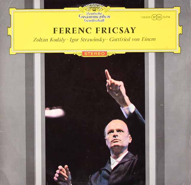 【赤ステレオ/独最初期盤】　フリッチャイのコダーイ/「ハーリ・ヤーノシュ」ほか　独DGG　3419　LP レコード