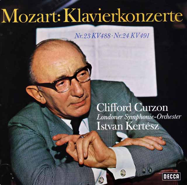 カーゾン、ケルテスのモーツァルト/ピアノ協奏曲第23、24番　独DECCA　3419　LP レコード