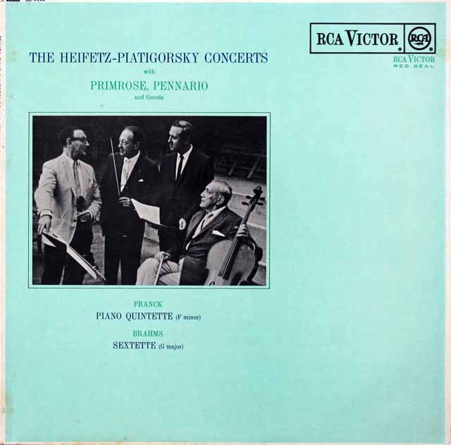 【オリジナル盤】ハイフェッツ、ピアティゴルスキーらのフランク/ピアノ五重奏曲ほか　独RCA　3420　LP レコード