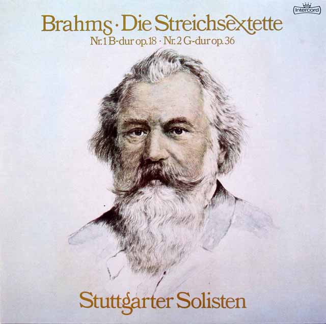 シュトゥットガルター・ゾリステンのブラームス/弦楽六重奏曲第1&2番　独Intercord　3420　LP レコード