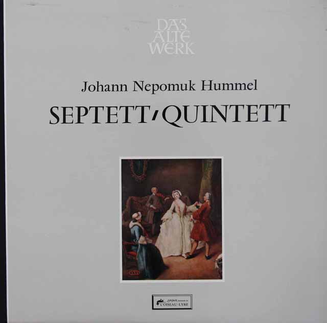 メロス・アンサンブルのフンメル/七重奏曲、五重奏曲　独L'OISEAU-LYRE　3420　LP レコード