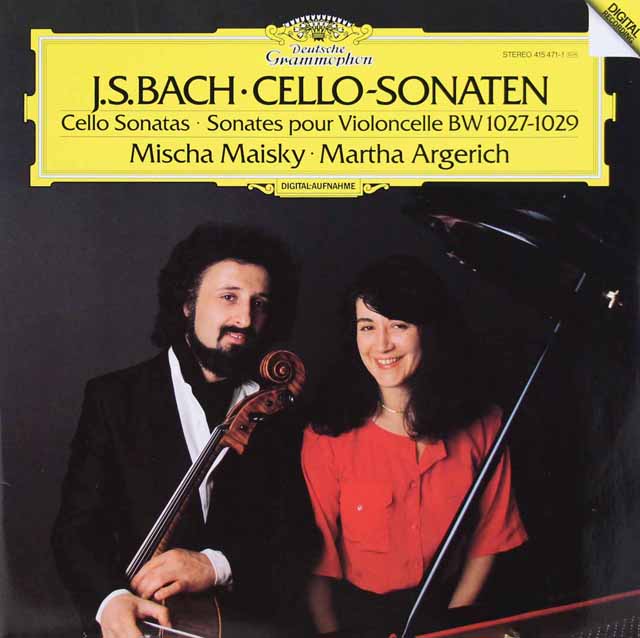 アルゲリッチ&マイスキーのバッハ/チェロ・ソナタ第1～3番　独DGG　3420　LP レコード