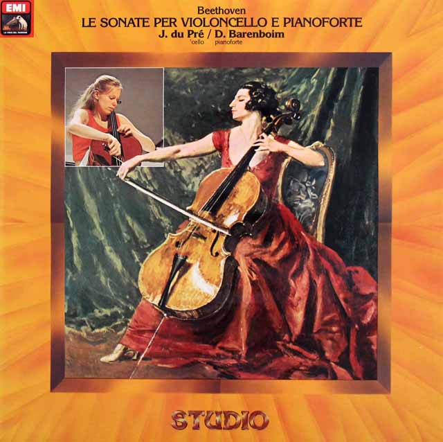 デュ・プレ、バレンボイムのベートーヴェン/チェロソナタ全集　伊EMI　3420　LP レコード