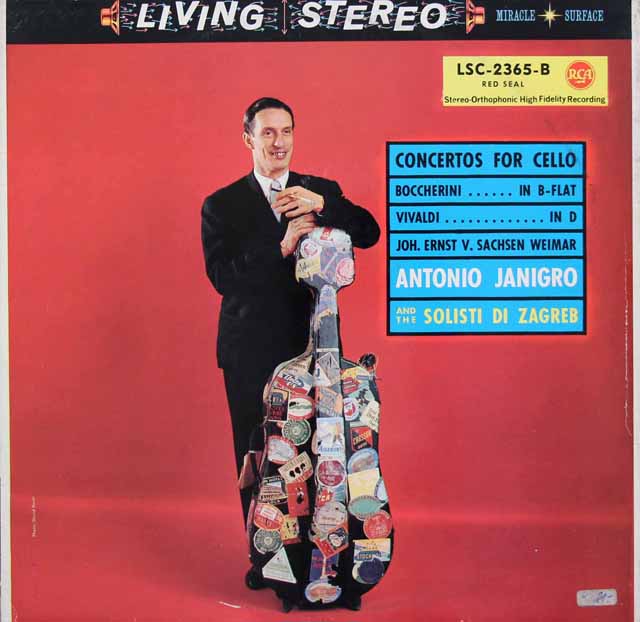 ヤニグロ、イ・ソリスティ・ザグレブのボッケリーニ、ヴィヴァルディほか/チェロ協奏曲集　独RCA　3421　LP レコード